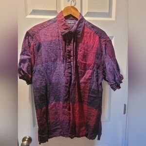 Nautica Men's Casual Button Down Shirt - Purple and Red